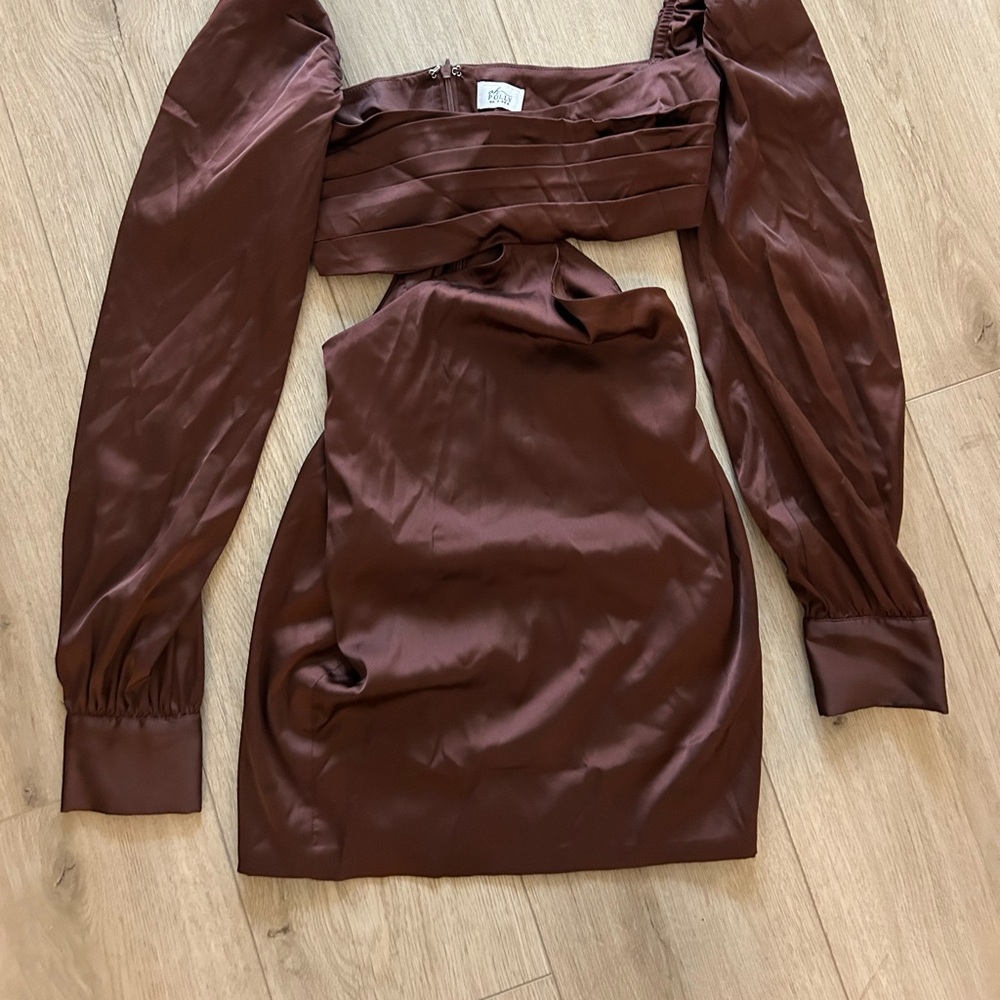 Oh Polly brown dress with cutouts
